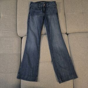 Ariat Ella Trouser Womens 28x30 Wide Leg Blue Stretch Denim Bootcut Jeans